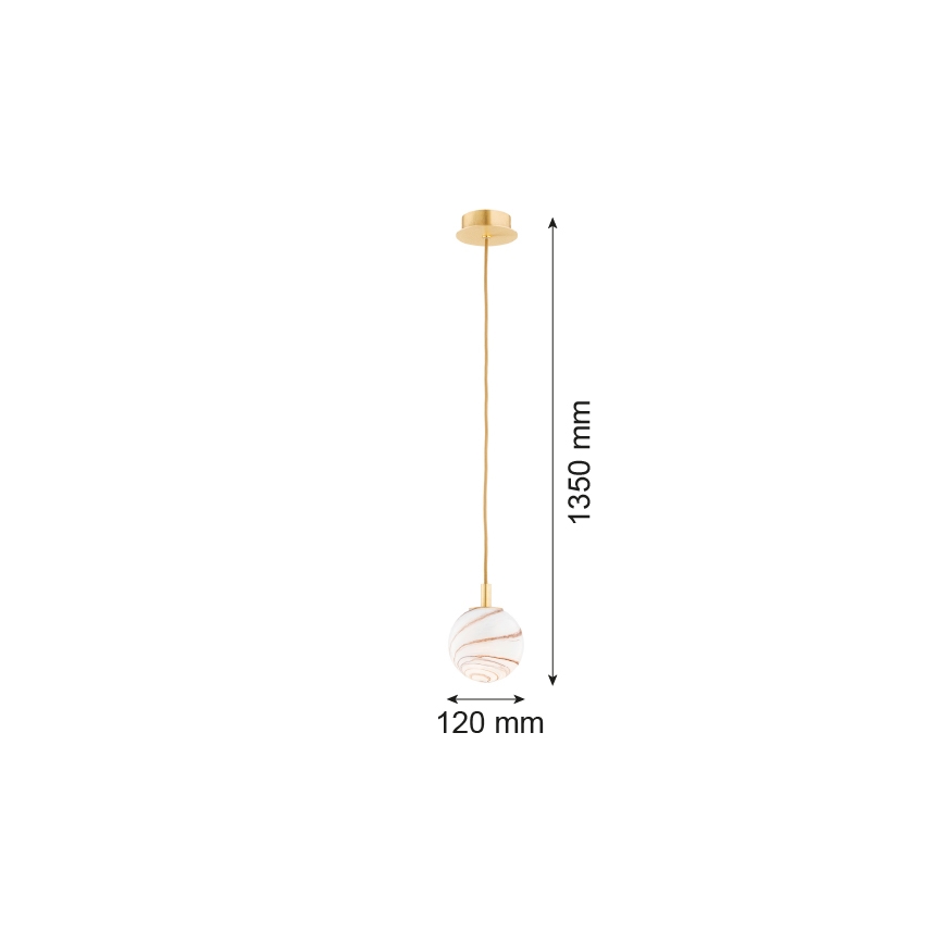 Argon 8450 - Chandelier on a string ALMIROS 1xE14/7W/230V d. 12 cm alabaster gold