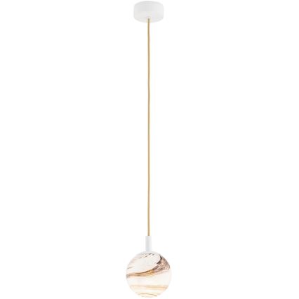 Argon 8451 - Chandelier on a string ALMIROS 1xE14/7W/230V d. 12 cm alabaster white/gold