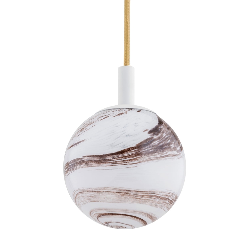 Argon 8451 - Chandelier on a string ALMIROS 1xE14/7W/230V d. 12 cm alabaster white/gold