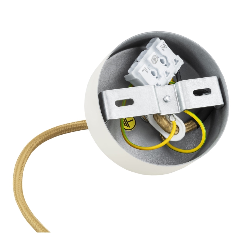 Argon 8451 - Chandelier on a string ALMIROS 1xE14/7W/230V d. 12 cm alabaster white/gold