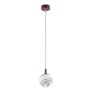 Argon 8452 - Chandelier on a string ALMIROS 1xE14/7W/230V d. 12 cm alabaster brown/gold