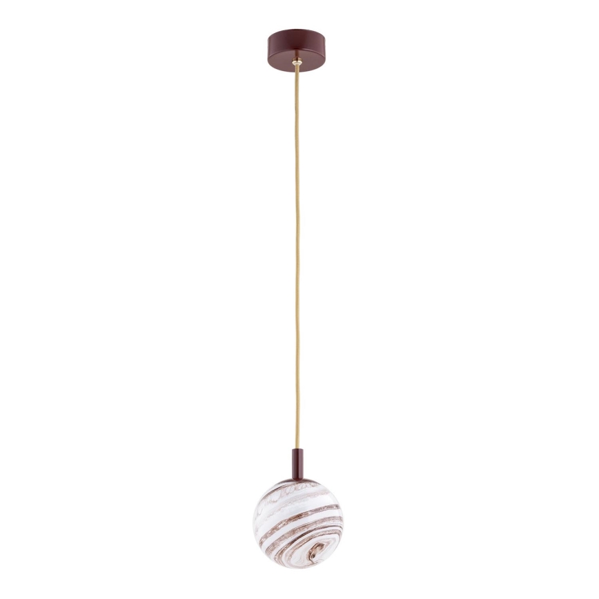 Argon 8452 - Chandelier on a string ALMIROS 1xE14/7W/230V d. 12 cm alabaster brown/gold