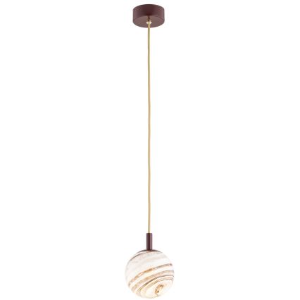 Argon 8452 - Chandelier on a string ALMIROS 1xE14/7W/230V d. 12 cm alabaster brown/gold