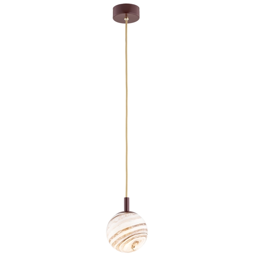 Argon 8452 - Chandelier on a string ALMIROS 1xE14/7W/230V d. 12 cm alabaster brown/gold