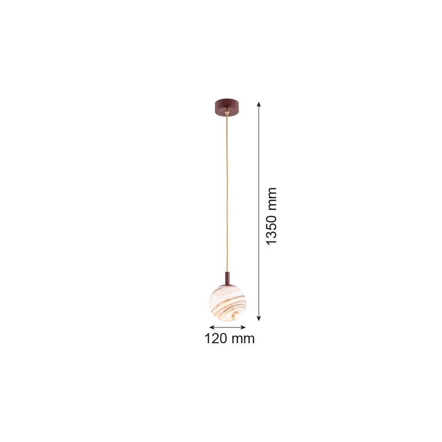 Argon 8452 - Chandelier on a string ALMIROS 1xE14/7W/230V d. 12 cm alabaster brown/gold
