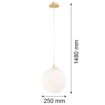 Argon 8507 - Chandelier on a string PALOMA 1xE27/15W/230V d. 25 cm gold/white