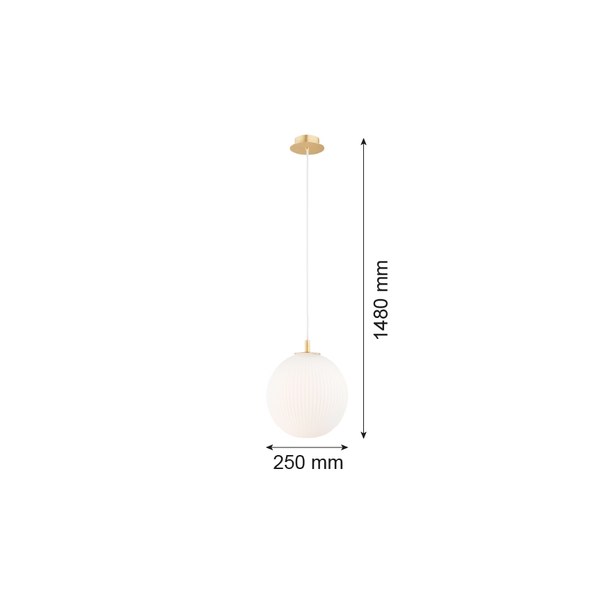 Argon 8507 - Chandelier on a string PALOMA 1xE27/15W/230V d. 25 cm gold/white