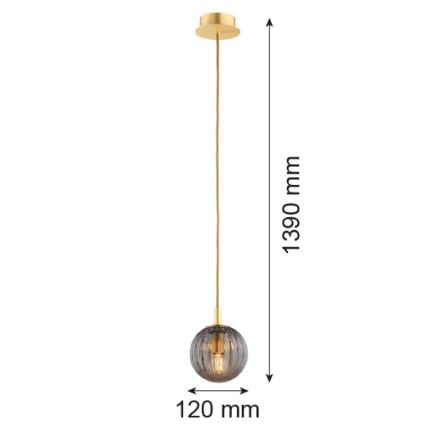 Argon 8512 - Chandelier on a string PALOMA 1xE14/7W/230V d. 12 cm gold/black