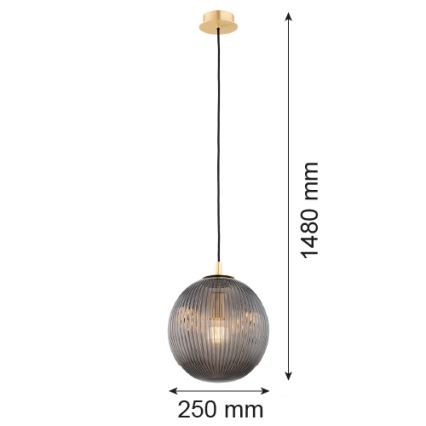 Argon 8513 - Chandelier on a string PALOMA 1xE27/15W/230V d. 25 cm gold/black