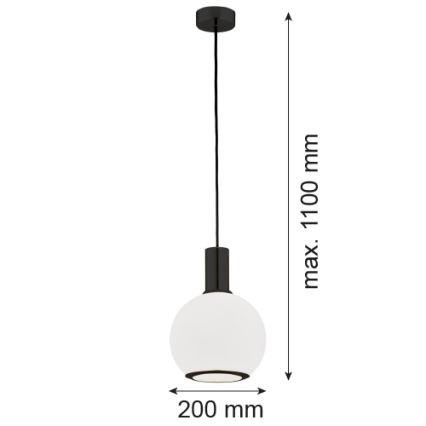 Argon 8564 - Chandelier on a string SAGUNTO PLUS 1xE27/15W/230V d. 20 cm black