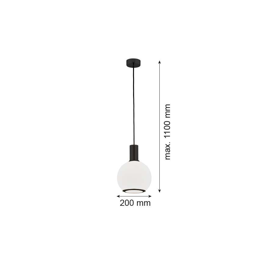 Argon 8564 - Chandelier on a string SAGUNTO PLUS 1xE27/15W/230V d. 20 cm black