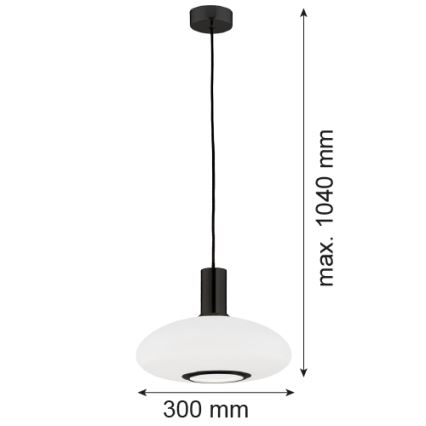 Argon 8565 - Chandelier on a string SAGUNTO PLUS 1xE27/15W/230V d. 30 cm black