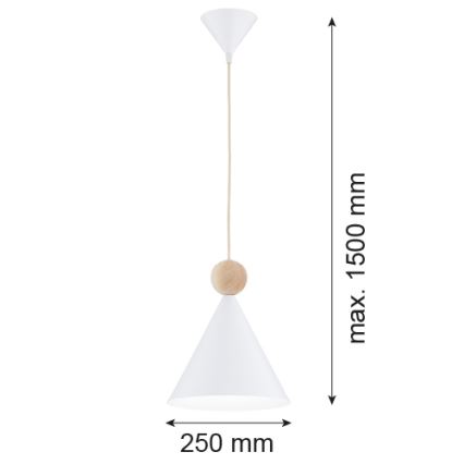 Argon 8629 - Chandelier on a string KEGEL 1xE27/15W/230V white