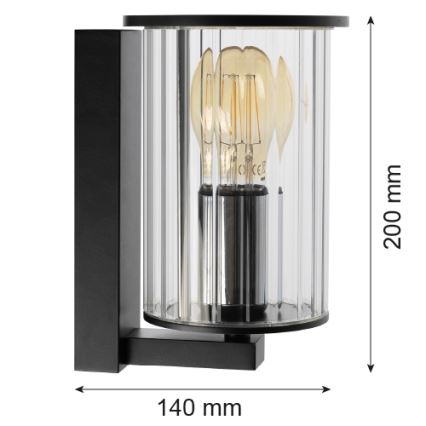 Argon 8748 - Outdoor wall light NORFOLK 1xE27/15W/230V IP44 black