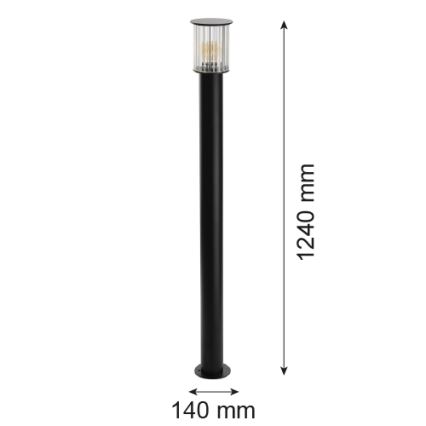 Argon 8750 - Outdoor lamp NORFOLK 1xE27/15W/230V IP44 124cm black