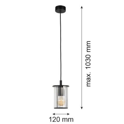 Argon 8751 - Outdoor chandelier on a string NORFOLK 1xE27/15W/230V IP44 black