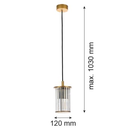 Argon 8755 - Outdoor chandelier on a string NORFOLK 1xE27/15W/230V IP44 gold