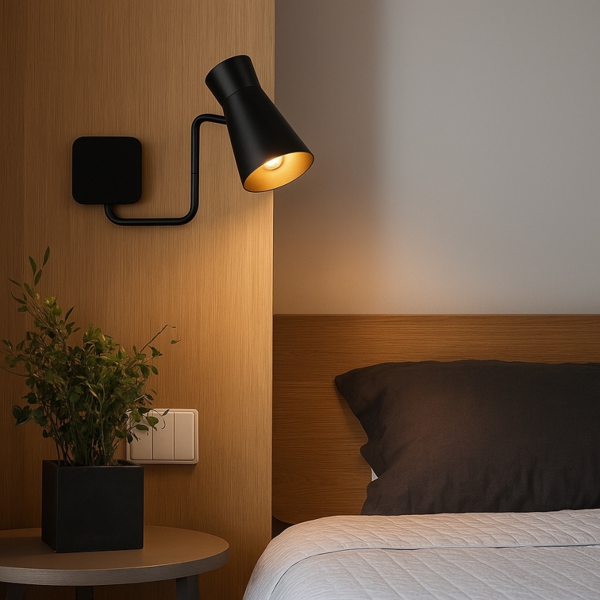 Argon 8880 - LORD Wall Lamp 1xE14/7W/230V, Black