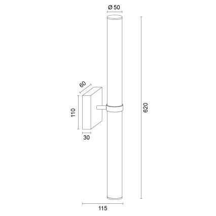 Argon 8926 - BATUMI LED Bathroom Mirror Light LED/24W/230V 3000K IP44 Gold
