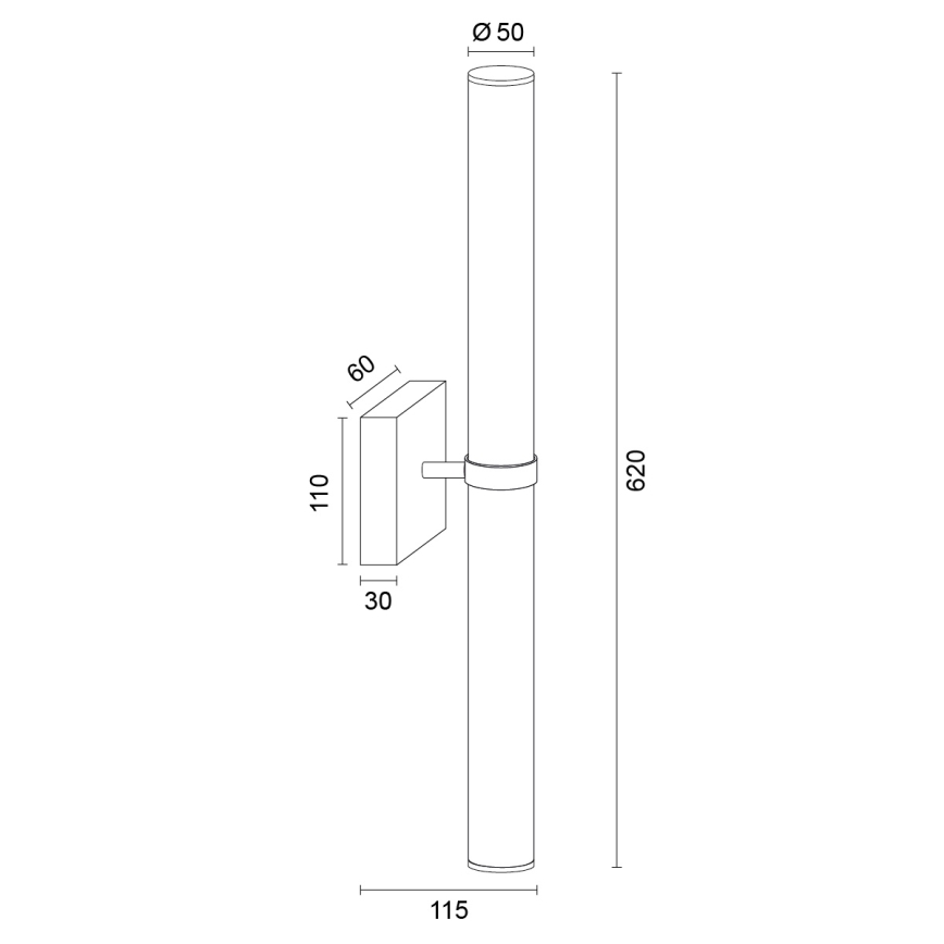 Argon 8928 - BATUMI LED Bathroom Mirror Light LED/24W/230V 3000K IP44 Matte Chrome