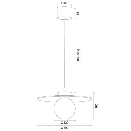 Argon 8950 - Cable-suspended pendant BOLL 1xG9/6W/230V blue