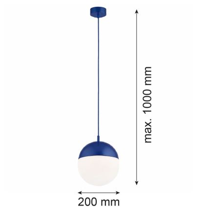 Argon 9000 - LIV cable-suspended outdoor pendant light, 1x E27/15W/230V, IP44, blue