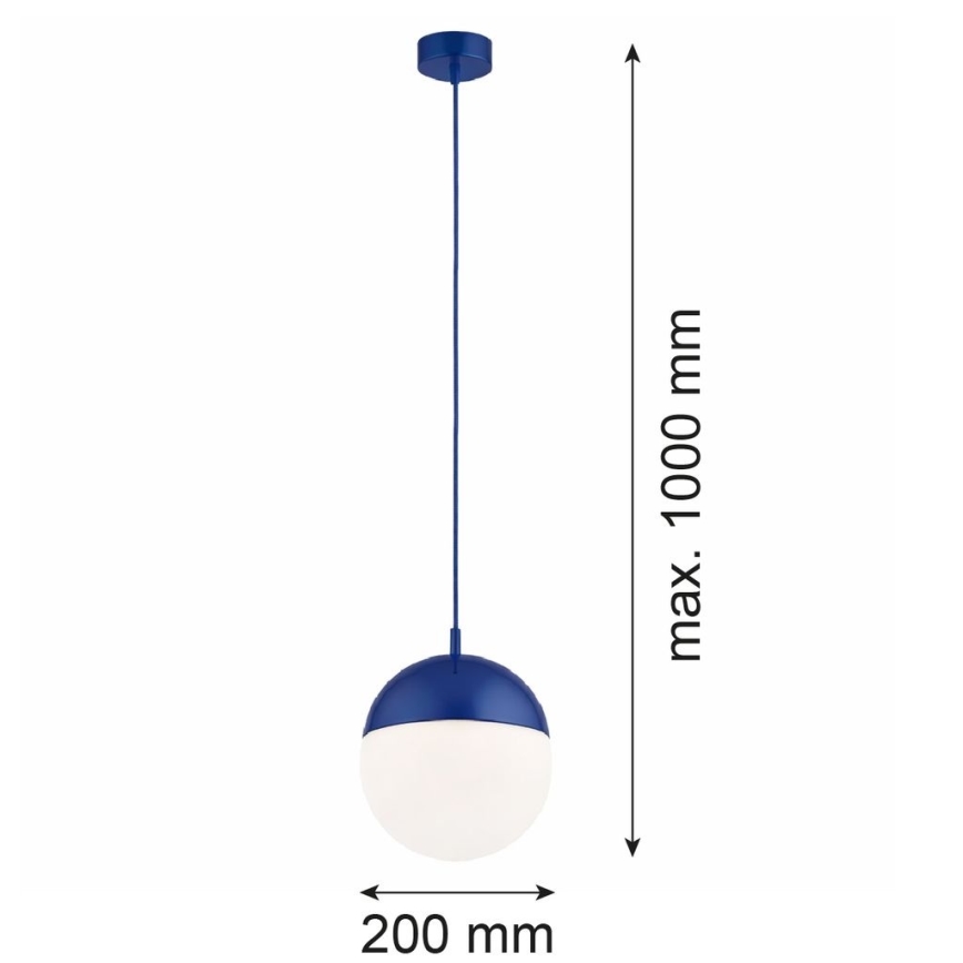 Argon 9000 - LIV cable-suspended outdoor pendant light, 1x E27/15W/230V, IP44, blue