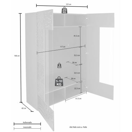 ARIA White Display Cabinet