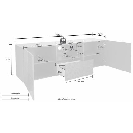 ARIA White TV Stand