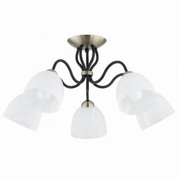ARIEL Flush-mounted Chandelier 5xE27/15W/230V Brass/Black