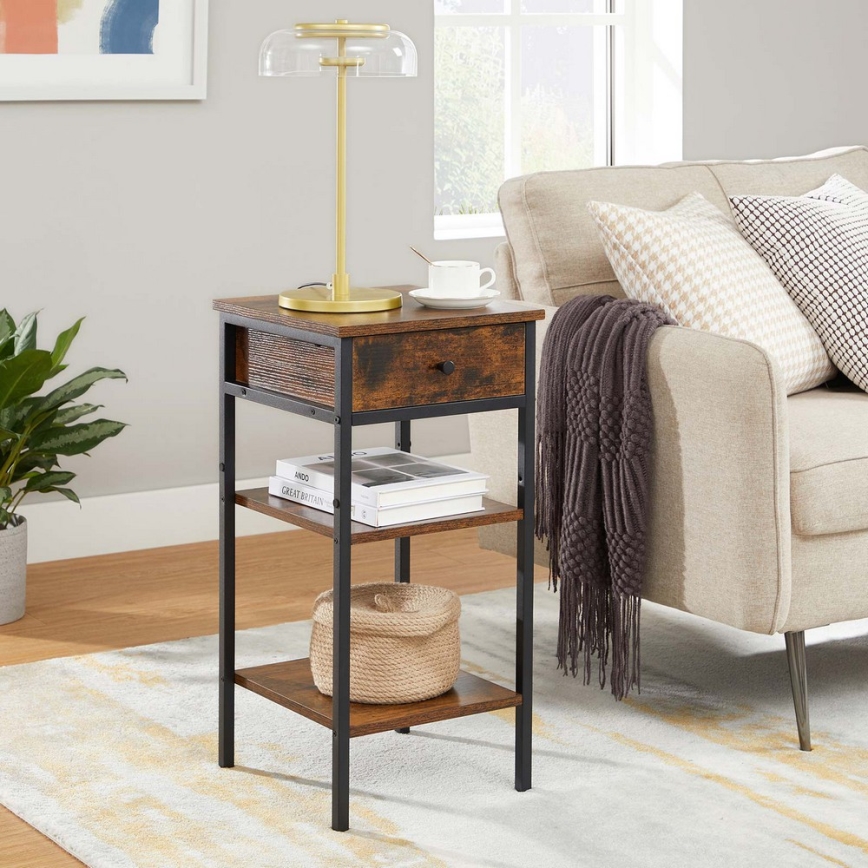 ARIN Bedside Table — Brown/Black