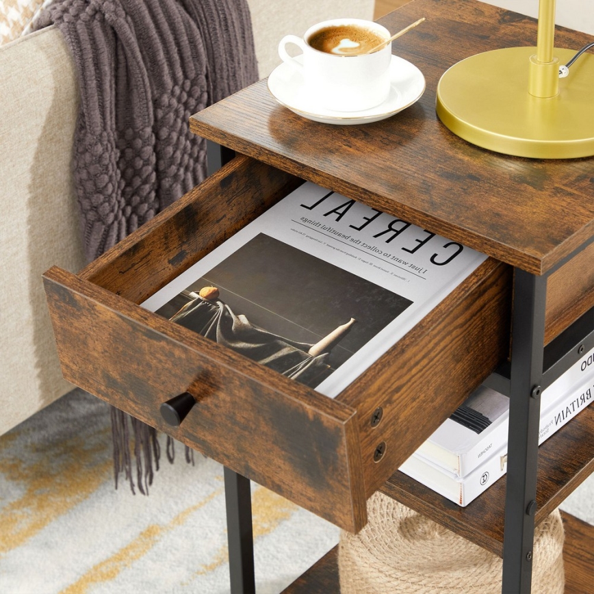 ARIN Bedside Table — Brown/Black