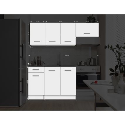 ARLEN 180 cm Kitchen Unit – White
