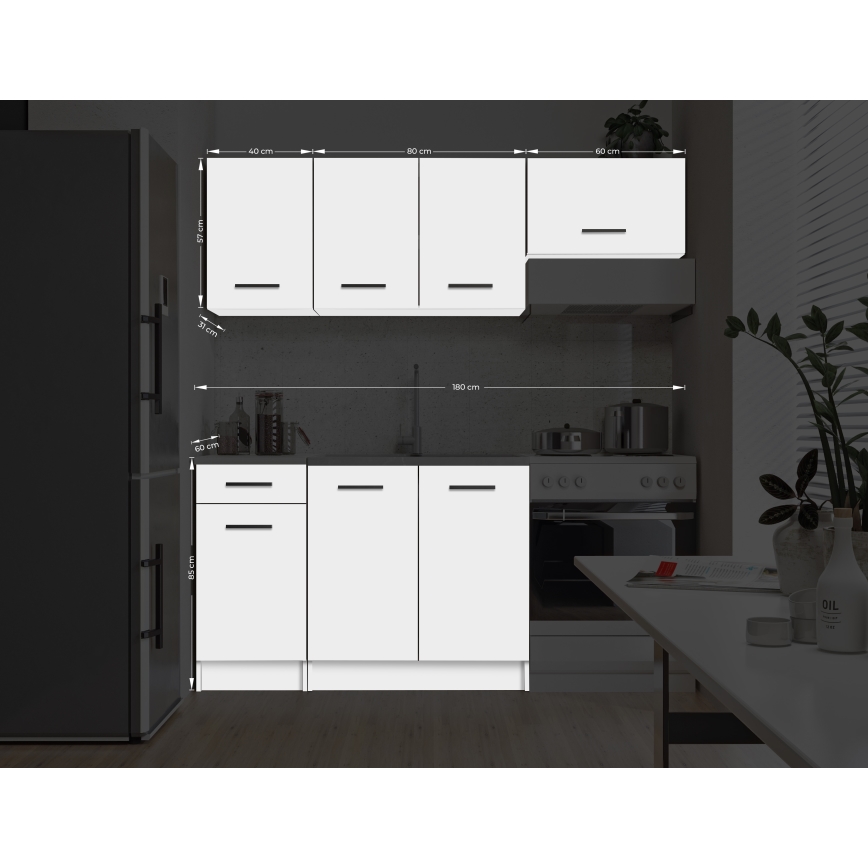 ARLEN 180 cm Kitchen Unit – White
