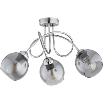 ARMA Flush-mount chandelier 3xE27/15W/230V polished chrome/black/smoked