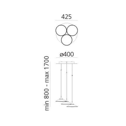 Artemide 0353030A - LED Dimmable chandelier on a string ORSA CLUSTER LED/22W/230V 3000K