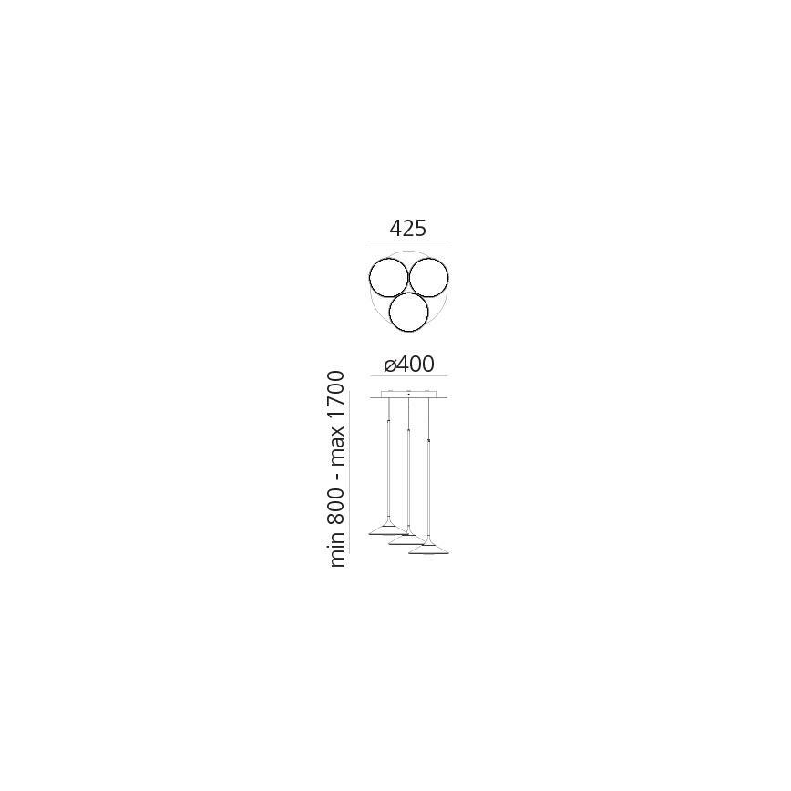 Artemide 0353030A - LED Dimmable chandelier on a string ORSA CLUSTER LED/22W/230V 3000K
