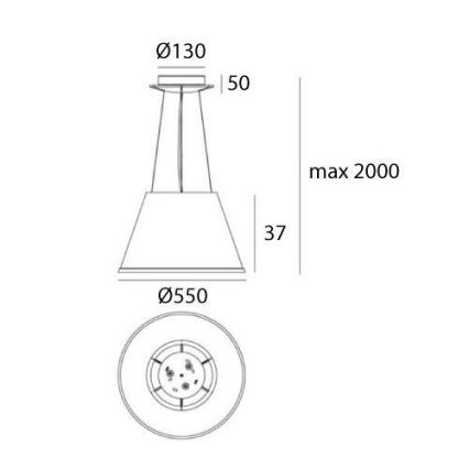 Artemide 1124020A - Chandelier on a string CHOOSE MEGA 3xE27/12W/230V d. 55 cm beige