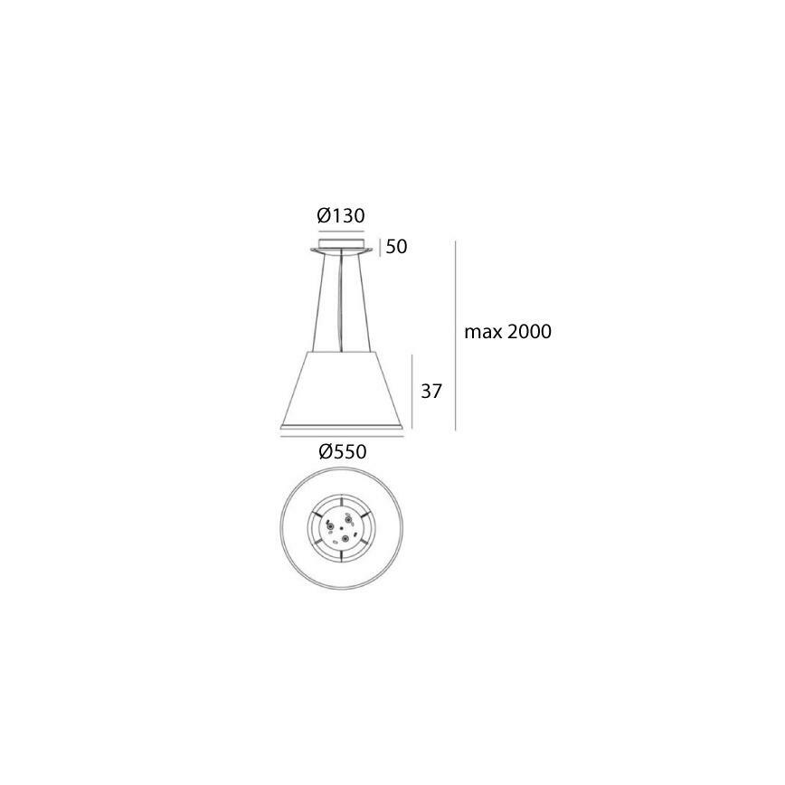 Artemide 1124020A - Chandelier on a string CHOOSE MEGA 3xE27/12W/230V d. 55 cm beige