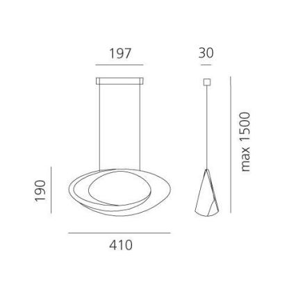 Artemide 1182010A - LED Dimmable chandelier on a string CABILDO LED/44W/230V 3000K