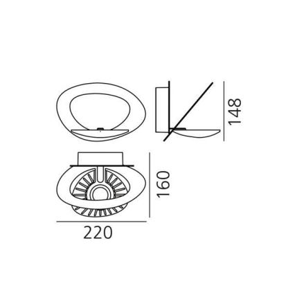 Artemide 1248010A - LED Dimmable wall light PIRCE LED/27W/230V 3000K white