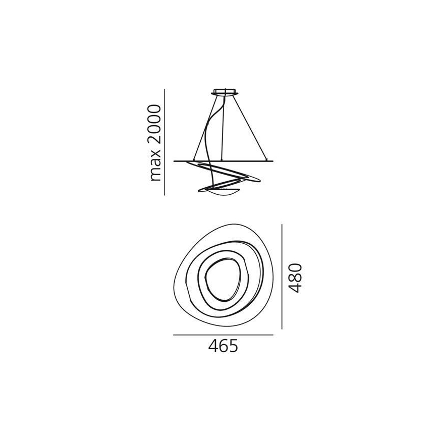 Artemide 1249020A - LED Dimmable chandelier on a string PIRCE LED/27W/230V 3000K gold