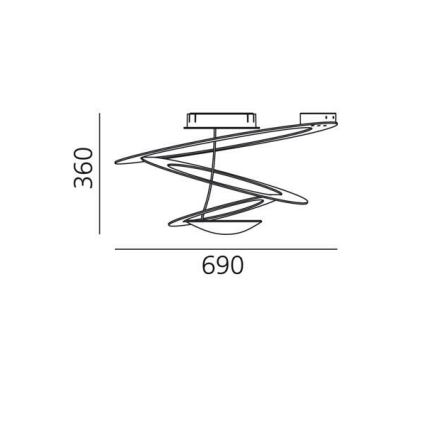 Artemide 1255120A - LED Dimmable ceiling light PIRCE LED/44W/230V 3000K gold
