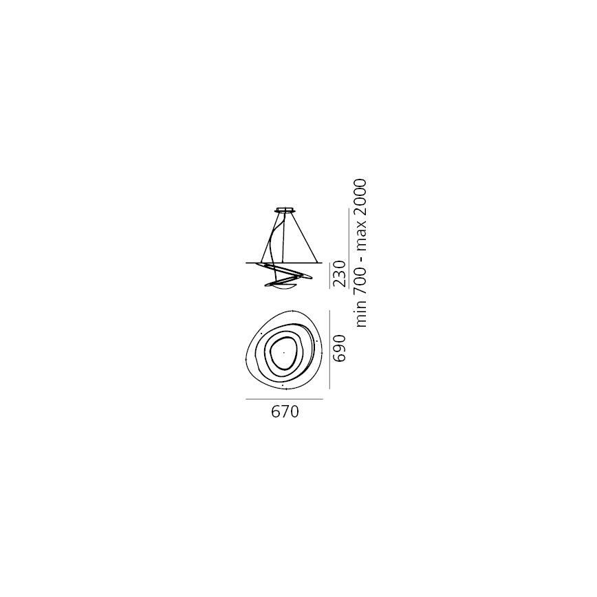 Artemide 1256110A - LED Dimmable chandelier on a string PIRCE LED/44W/230V 3000K white