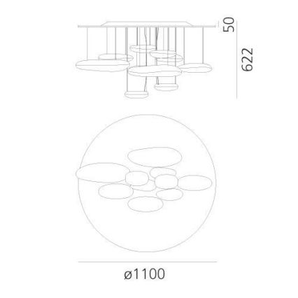 Artemide 1366110A - LED Dimmable surface-mounted chandelier MERCURY LED/58W/230V 3000K