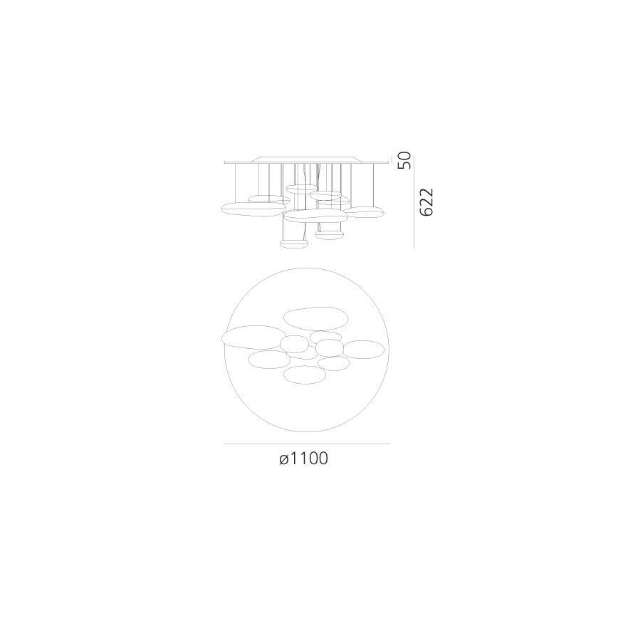Artemide 1366110A - LED Dimmable surface-mounted chandelier MERCURY LED/58W/230V 3000K