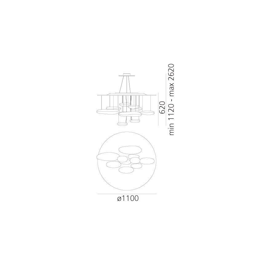 Artemide 1367110A - LED Dimmable chandelier on a string MERCURY LED/58W/230V 3000K