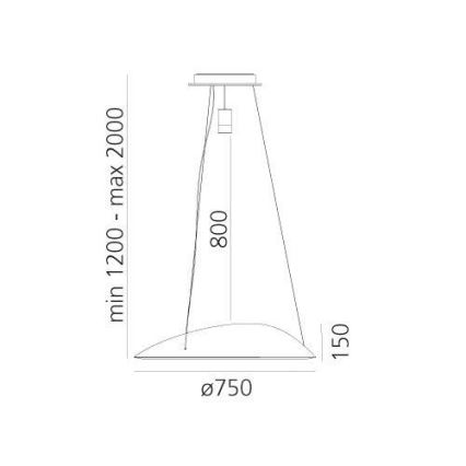 Artemide 1402010APP - LED RGBW Dimmable chandelier on a string AMELUNA LED/45W/230V 3000K