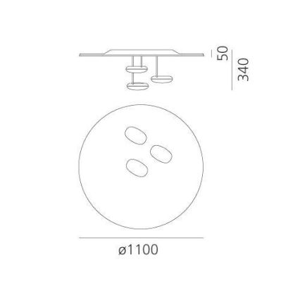 Artemide 1474110A - LED Dimmable ceiling light DROPLET LED/87W/230V 3000K