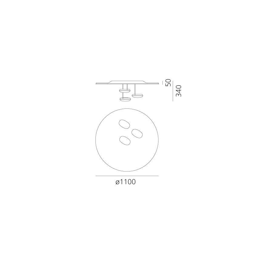 Artemide 1474110A - LED Dimmable ceiling light DROPLET LED/87W/230V 3000K